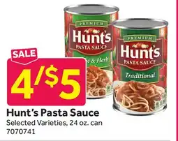 Stop&Shop Hunt's Pasta Sauce offer