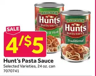 Stop&Shop Hunt's Pasta Sauce offer