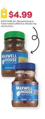 CVS ALL Maxwell House or Yuban instant coffee 8 oz offer