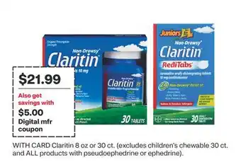 CVS Claritin 8 oz or 30 ct offer