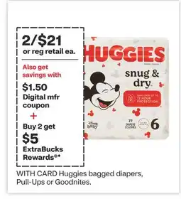 CVS Huggies bagged diapers, Pull-Ups or Goodnites offer