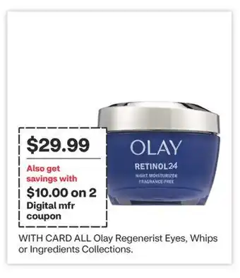 CVS ALL Olay Regenerist Eyes, Whips or Ingredients Collections offer