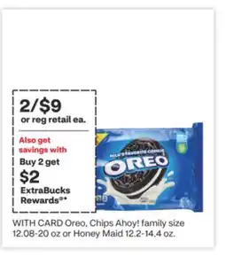 CVS Oreo, Chips Ahoy! family size 12.08-20 oz or Honey Maid 12.2-14.4 oz offer