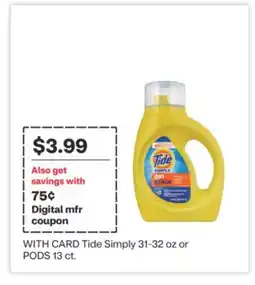 CVS Tide Simply 31-32 oz or PODS 13 ct offer