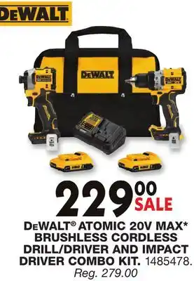 Blain's Farm & Fleet DEWALT ATOMIC 20V MAX* BRUSHLESS CORDLESS DRILL/DRIVER AND IMPACT DRIVER COMBO KIT offer