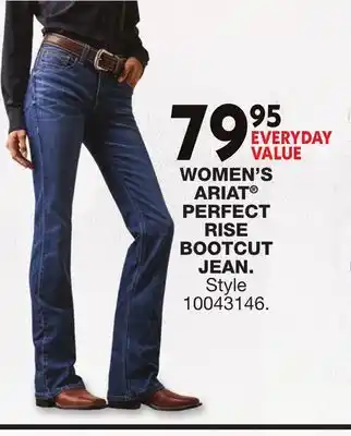 Blain's Farm & Fleet WOMEN'S ARIAT PERFECT RISE BOOTCUT JEAN offer