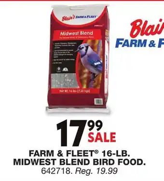 Blain's Farm & Fleet FARM & FLEET 16-LB. MIDWEST BLEND BIRD FOOD offer