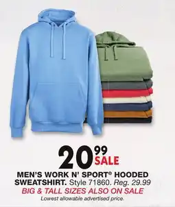 Blain's Farm & Fleet MEN'S WORK N' SPORT HOODED SWEATSHIRT offer