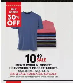 Blain's Farm & Fleet MEN'S WORK N' SPORT HEAVYWEIGHT POCKET T-SHIRT offer