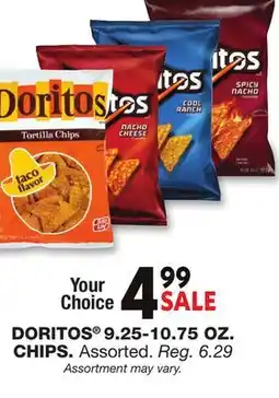 Blain's Farm & Fleet DORITOS 9.25-10.75 OZ. CHIPS offer