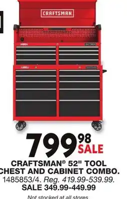 Blain's Farm & Fleet CRAFTSMAN 52 TOOL CHEST AND CABINET COMBO offer