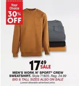 Blain's Farm & Fleet MEN'S WORK N' SPORT CREW SWEATSHIRT offer