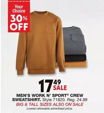 Blain's Farm & Fleet MEN'S WORK N' SPORT CREW SWEATSHIRT offer