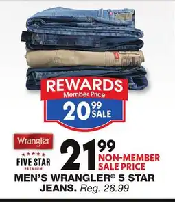 Blain's Farm & Fleet MEN'S WRANGLER 5 STAR JEANS offer