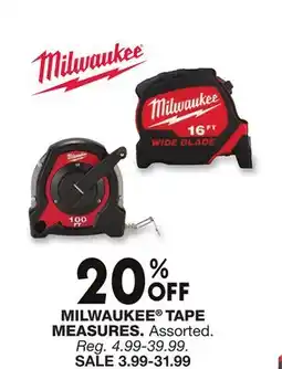 Blain's Farm & Fleet MILWAUKEE TAPE MEASURES offer