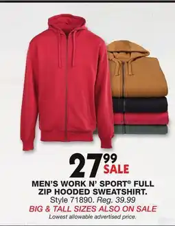 Blain's Farm & Fleet MEN'S WORK N' SPORT FULL ZIP HOODED SWEATSHIRT offer