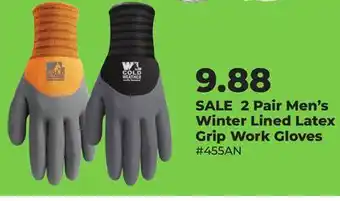 Runnings Men's Winter Lined Latex Grip Work Gloves offer