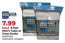 Runnings 6 Pair Men's Tube or Crew Socks offer