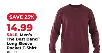 Runnings Men's The Best Dang Long Sleeve Pocket T-Shirt offer