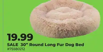 Runnings 30 Round Long Fur Dog Bed offer