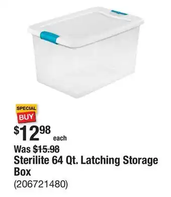 The Home Depot Sterilite 64 Qt. Latching Storage Box offer