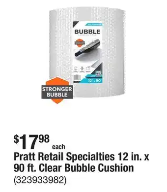 The Home Depot Pratt Retail Specialties 12 in. x 90 ft. Clear Bubble Cushion offer