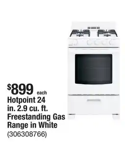 The Home Depot Hotpoint 24 in. 2.9 cu. ft. Freestanding Gas Range in White offer