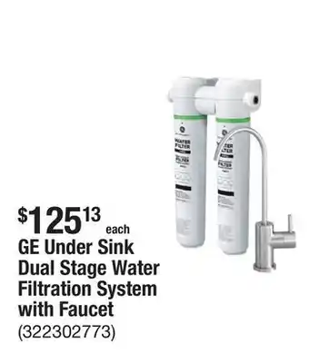 The Home Depot GE Under Sink Dual Stage Water Filtration System with Faucet offer