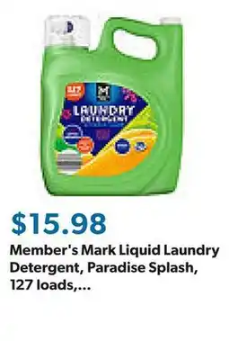 Sam's Club Member's Mark Liquid Laundry Detergent, Paradise Splash, 127 loads, 196 fl. oz offer