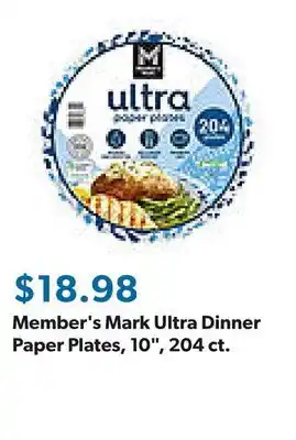 Sam's Club Member's Mark Ultra Dinner Paper Plates, 10, 204 ct offer