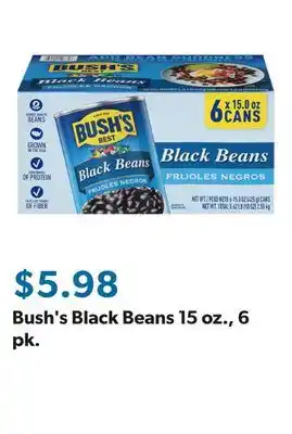 Sam's Club Bush's Black Beans 15 oz., 6 pk offer