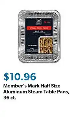 Sam's Club Member's Mark Half Size Aluminum Steam Table Pans, 36 ct offer