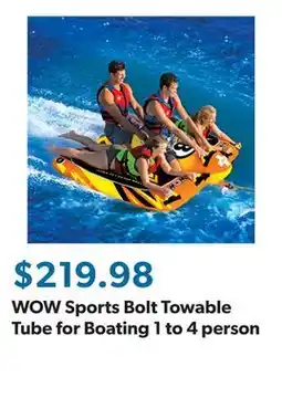 Sam's Club WOW Sports Bolt Towable Tube for Boating 1 to 4 person offer