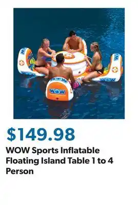 Sam's Club WOW Sports Inflatable Floating Island Table 1 to 4 Person offer