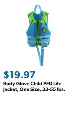 Sam's Club Body Glove Child PFD Life Jacket, One Size, 33-55 lbs offer