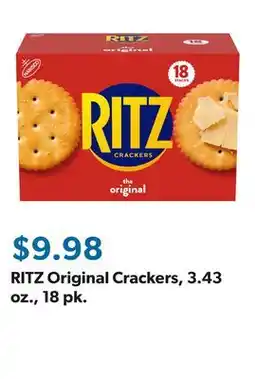 Sam's Club RITZ Original Crackers, 3.43 oz., 18 pk offer