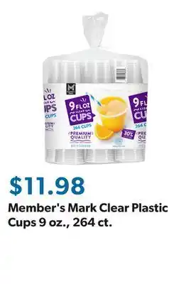 Sam's Club Member's Mark Clear Plastic Cups 9 oz., 264 ct offer