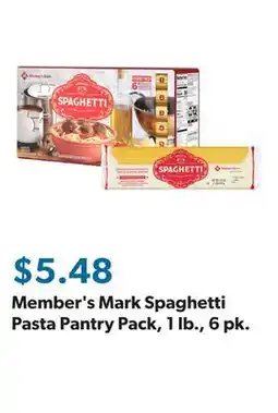 Sam's Club Member's Mark Spaghetti Pasta Pantry Pack, 1 lb., 6 pk offer