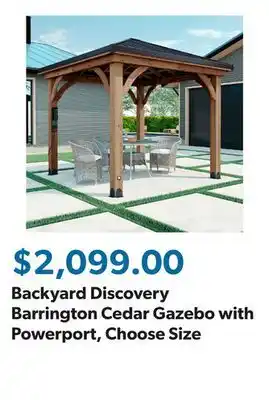 Sam's Club Backyard Discovery Barrington Cedar Gazebo with Powerport, Choose Size offer