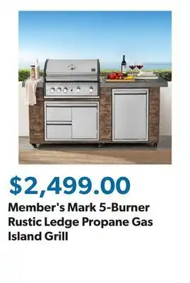 Sam's Club Member's Mark 5-Burner Rustic Ledge Propane Gas Island Grill offer