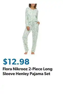 Sam's Club Flora Nikrooz 2-Piece Long Sleeve Henley Pajama Set offer