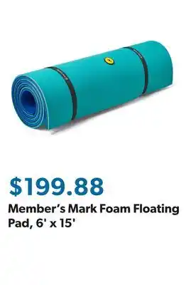 Sam's Club Member's Mark Foam Floating Pad, 6' x 15' offer