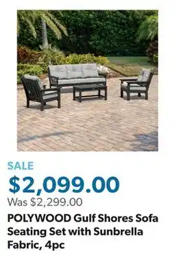 Sam's Club POLYWOOD Gulf Shores Sofa Seating Set with Sunbrella Fabric, 4pc offer