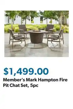 Sam's Club Member's Mark Hampton Fire Pit Chat Set, 5pc offer