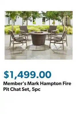 Sam's Club Member's Mark Hampton Fire Pit Chat Set, 5pc offer