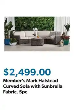 Sam's Club Member's Mark Halstead Curved Sofa with Sunbrella Fabric, 5pc offer