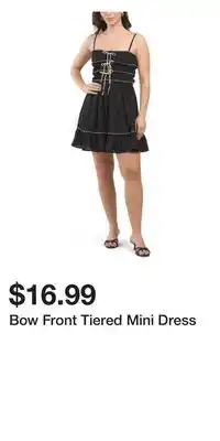 TJ Maxx Bow Front Tiered Mini Dress offer