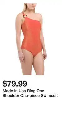 TJ Maxx Made In Usa Ring One Shoulder One-piece Swimsuit offer