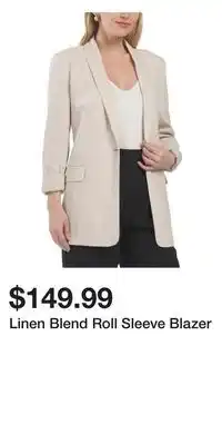 TJ Maxx Linen Blend Roll Sleeve Blazer offer