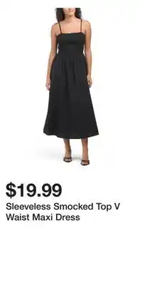 TJ Maxx Sleeveless Smocked Top V Waist Maxi Dress offer